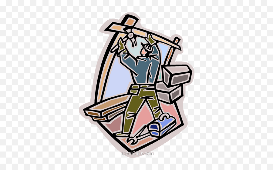 Construction Worker Framing House Royalty Free Vector Clip - Tradesman Png,Construction Clipart Png