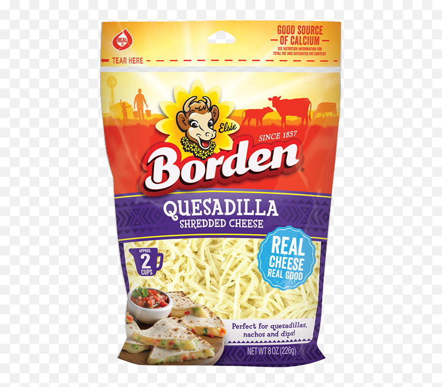 Quesadilla Shreds - Borden Cheese Borden Four Cheese Mexican Png,Quesadilla Png