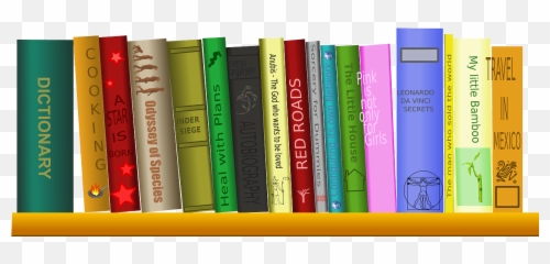 Book Shelf Clipart - Book On A Shelf Full Size Png Books On Shelf Transparent Background,Shelf Png