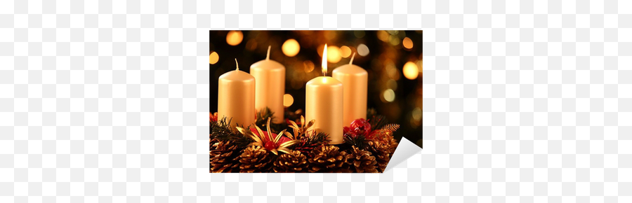 Advent Wreath With One Candle Lit Sticker U2022 Pixers - We Live To Change Advent Wreath Second Candle Png,Advent Wreath Png