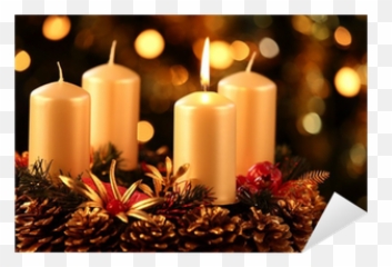 Advent Wreath With One Candle Lit Sticker U2022 Pixers - We Live To Change Advent Wreath Second Candle Png,Advent Wreath Png