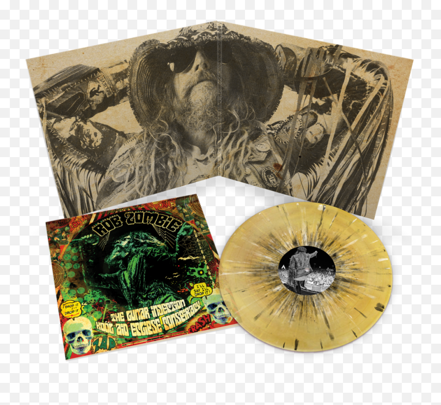 Rob Zombie U2018the Lunar Injection Kool Aid Eclipse Conspiracyu2019 Limited - Edition Beer U0026 Mustard Swirl Vinylu2014 Only 750 Made Lunar Injection Kool Aid Eclipse Conspiracy Vinyl Png,Kool Aid Png