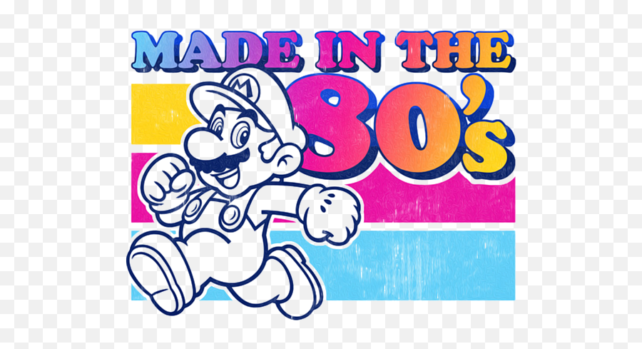 Mario 80s Shower Curtain - Fictional Character Png,Nike Battery Icon