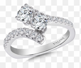 Two - Stone Diamond Engagement Ring Moutning In 14k White Gold 96 Ct Tw Ring Png,Ring Transparent Background