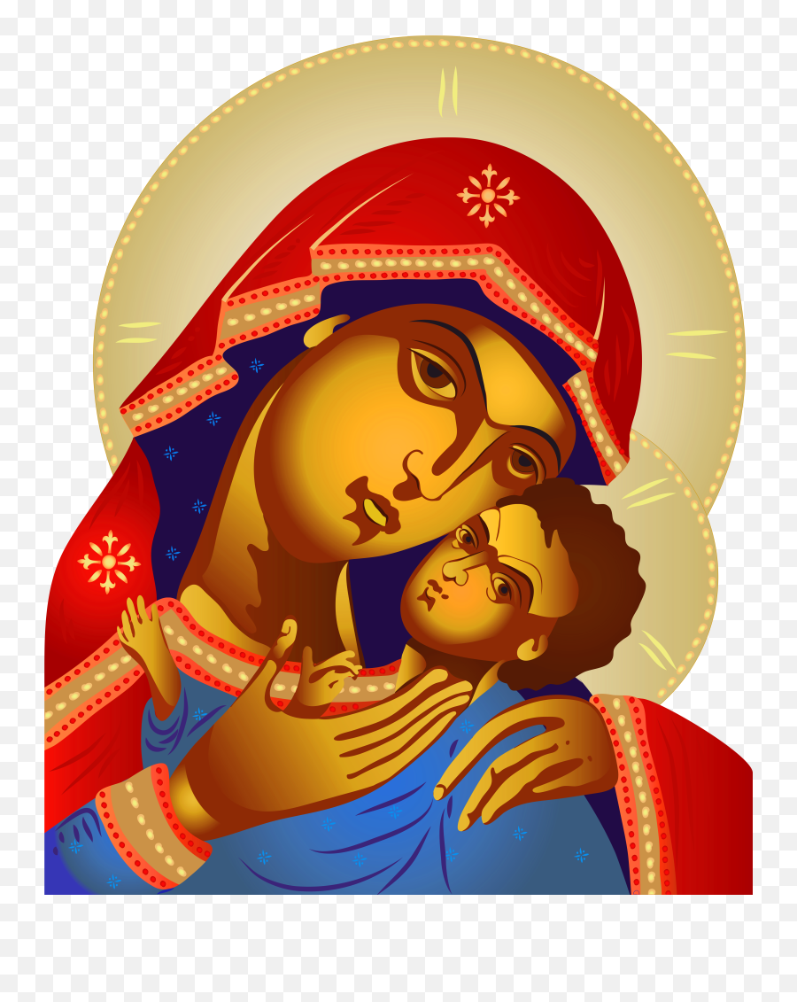 Virgin Mary And Baby Jesus Png Clip Art - Mother Mary And Baby Jesus Png,Virgin Mary Png