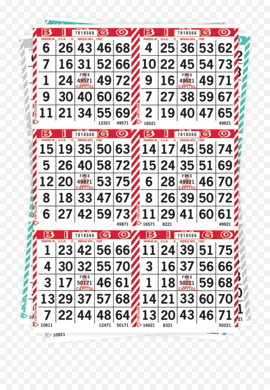 Barber Pole Specialty Bingo Paper Arrow Games - Bingo Paper 8 Bingo Cards Png,Barber Pole Icon