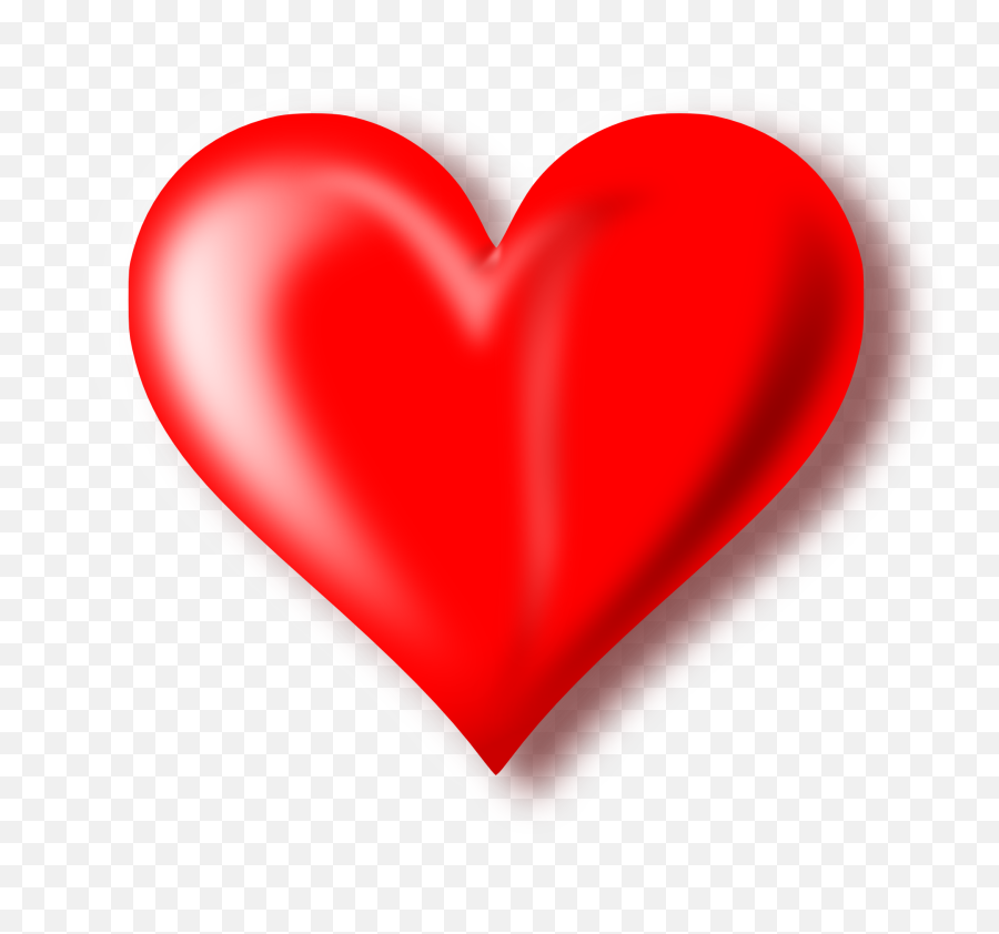 Drawing Of Big Red Heart With Light And Shadow Free Image - Transparent Background Red Heart Png,Hearts Icon Png