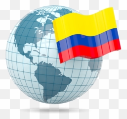 Globe With Flag Illustration Of Colombia Png
