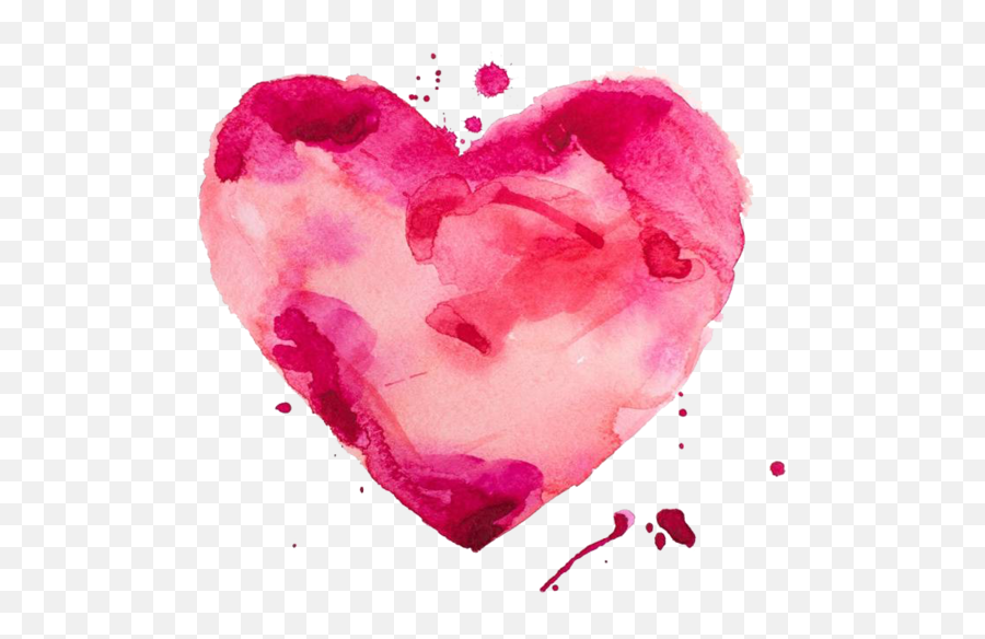 Watercolor Painting Canvas Print Pink Heart For - Water Colour Pink Heart Png,Heart Pngs