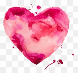 Watercolor Painting Canvas Print Pink Heart For - Water Colour Pink Heart Png,Heart Pngs