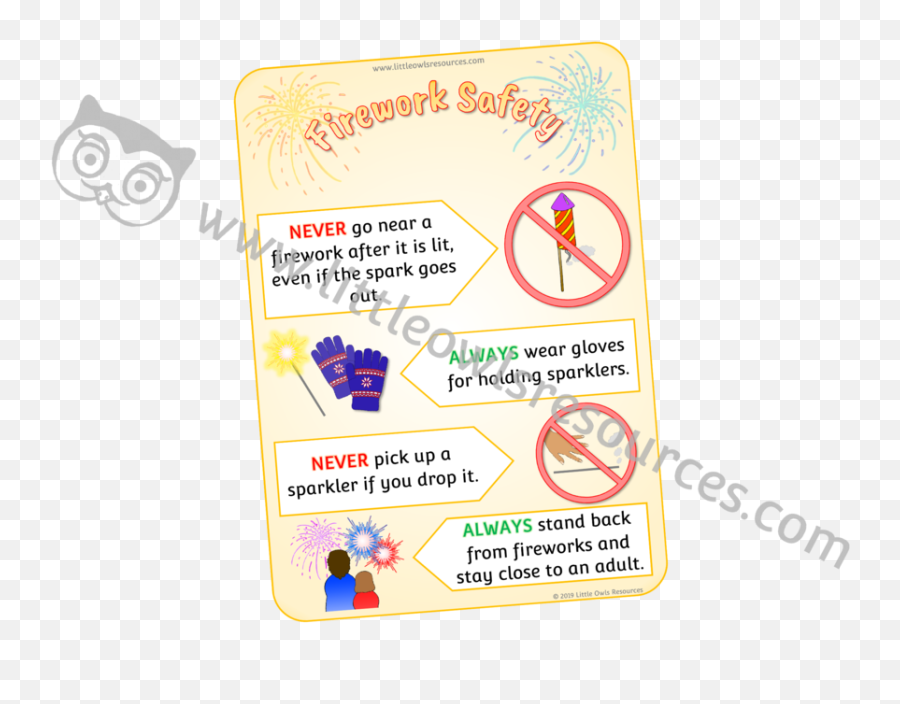 Free Firework Safety Poster Printable Early Yearsey Eyfs - Carmine Png,Sparklers Png