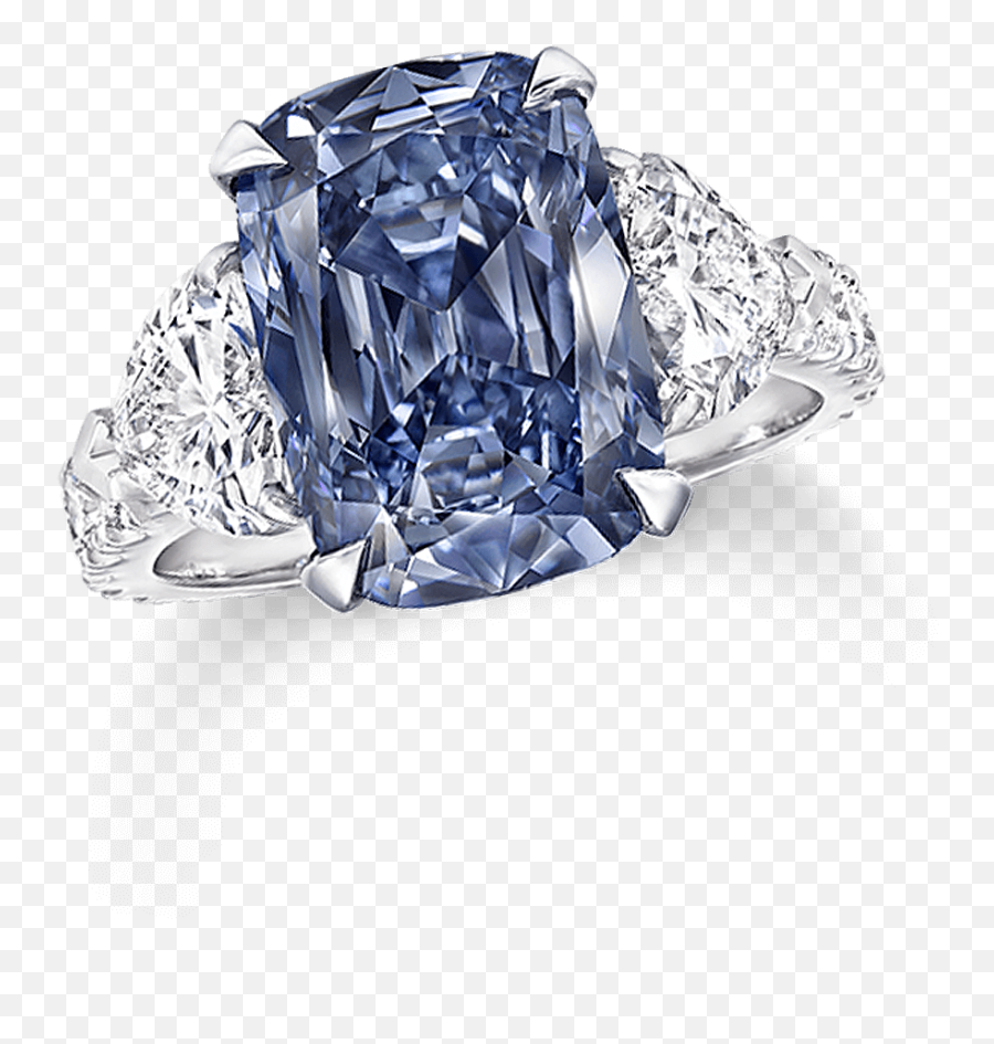 Cushion Cut Blue Diamond Ring 525 Ct Fancy Vivid - Graff Blue Diamond Ring Png,Blue Diamond Png