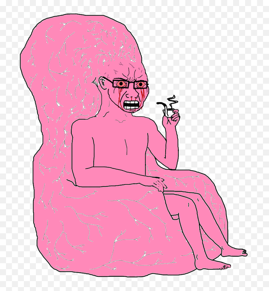 Pink Wojak - Brain Chair Meme Png,Wojak Png