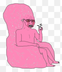 Pink Wojak - Brain Chair Meme Png,Wojak Png