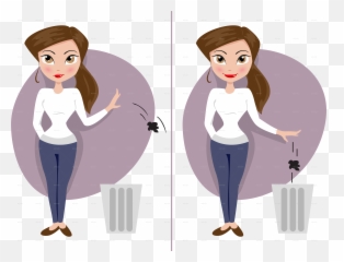 Garbage - Throwing Away Trash Animated Full Size Girl Throwing Garbage Cartoon Png,Garbage Png