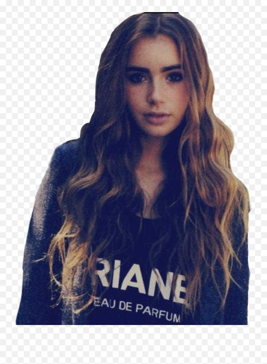 Lily Collins Long Hair Png Image - Lily Collins In Hoodie,Lily Collins Png