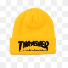 Thrasher Beanie In Yellow Vans - Yellow Skater Beanie Transparent Png,Beanie Png