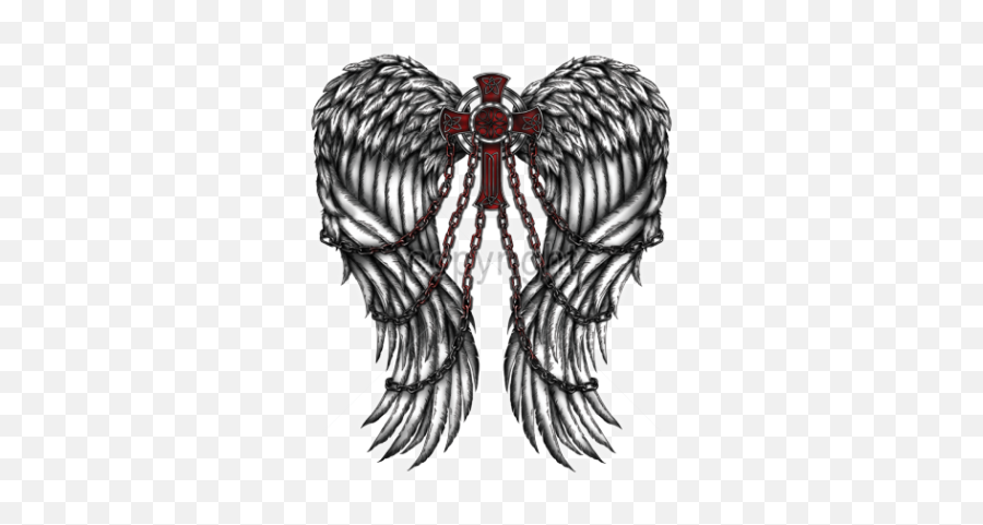 Download Wings Tattoos Free Png Transparent Image And Clipart - Angel Wings With Chains Tattoo,Chest Tattoo Png