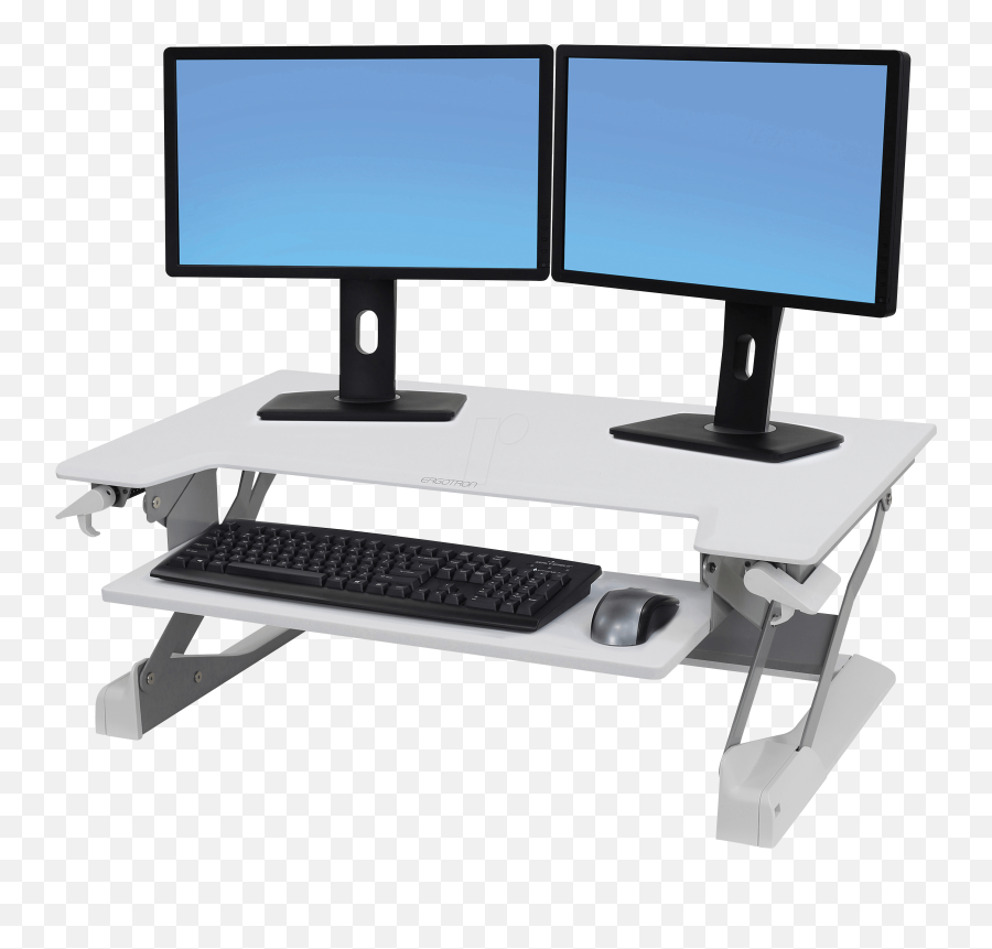 Computer Keyboard Laptop Sit - Stand Desk Workstation Desk With Computer Screen Transparent Png,Keyboard Png