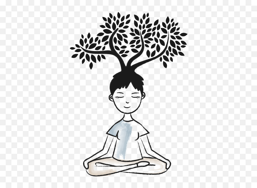 Download Tree Meditation - Mindfulness Clipart Black And Meditation Black And White Png,Tree Clipart Black And White Png