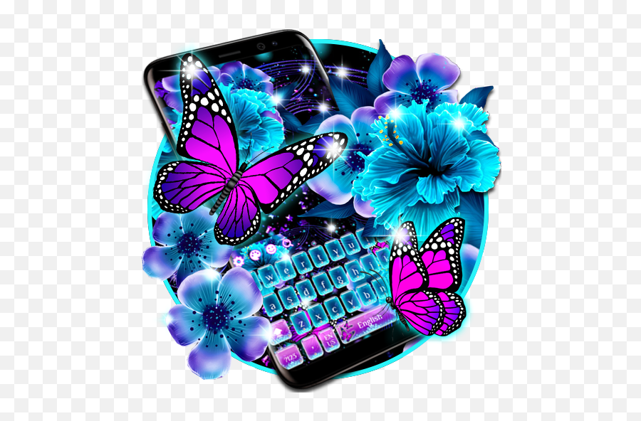 Color Rose Butterfly Love Keyboard - Mobile Phone Png,Butterfly Emoji Png