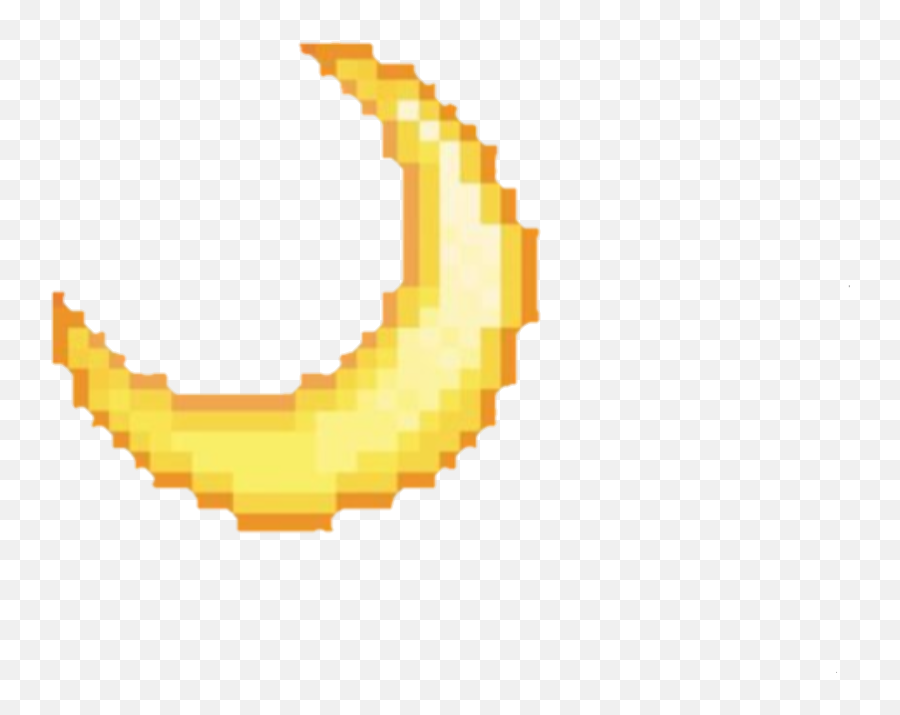 Moon Emoji Tumblr Pixel Yellow Remixit - Pixelated Crescent Moon Png,Moon Emoji Png