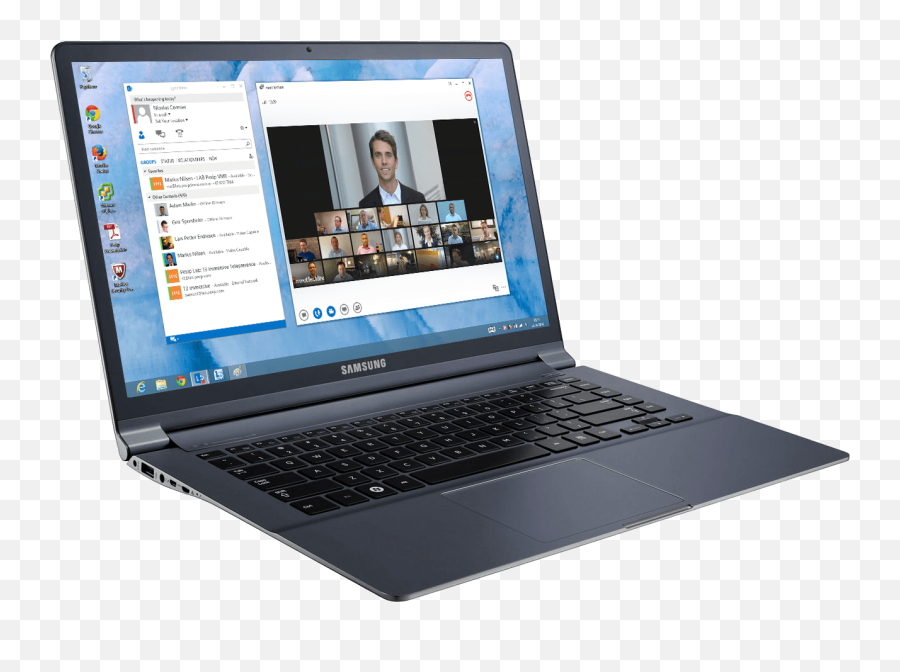 Laptop With Ms Lync And Vceverywhere - Laptop Png,Lync Icon