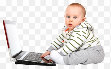 Download Baby Png Image For Free - Using Laptop