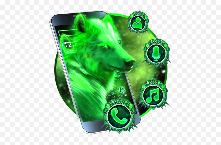 Green Wild Vivid Wolf Theme Apk 112 - Download Apk Latest Wolf Png,Vivid Icon Pack