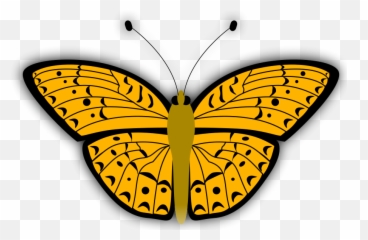 Butterfly Clipart Png In This 7 Piece Svg - Draw A Yellow Wing And Color