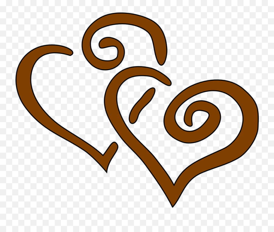 Hearts Brown Together - Free Vector Graphic On Pixabay Love Clip Art Png,Heart Png Outline