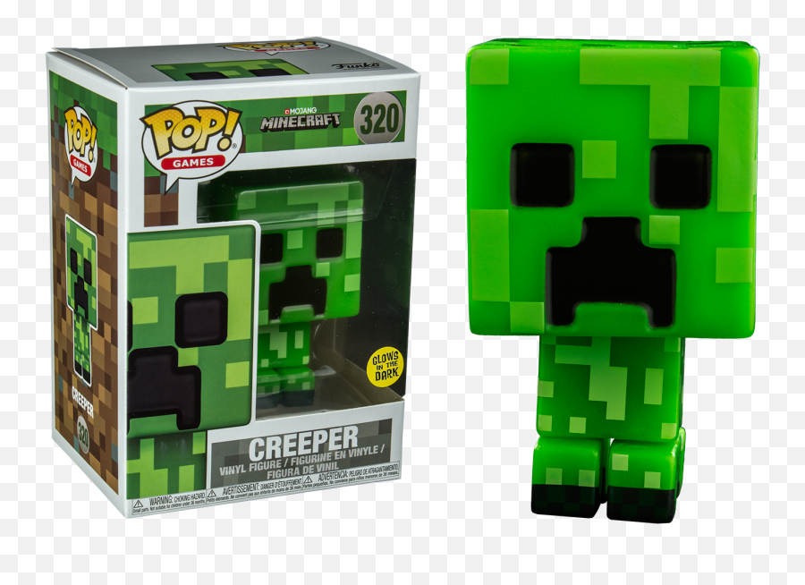 Minecraft - Creeper Glow Us Exclusive Pop Vinyl Figure Minecraft Funko Pop Creeper Png,Minecraft Characters Png