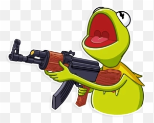 Kermit The Frog - Telegram Sticker The With Gun Png