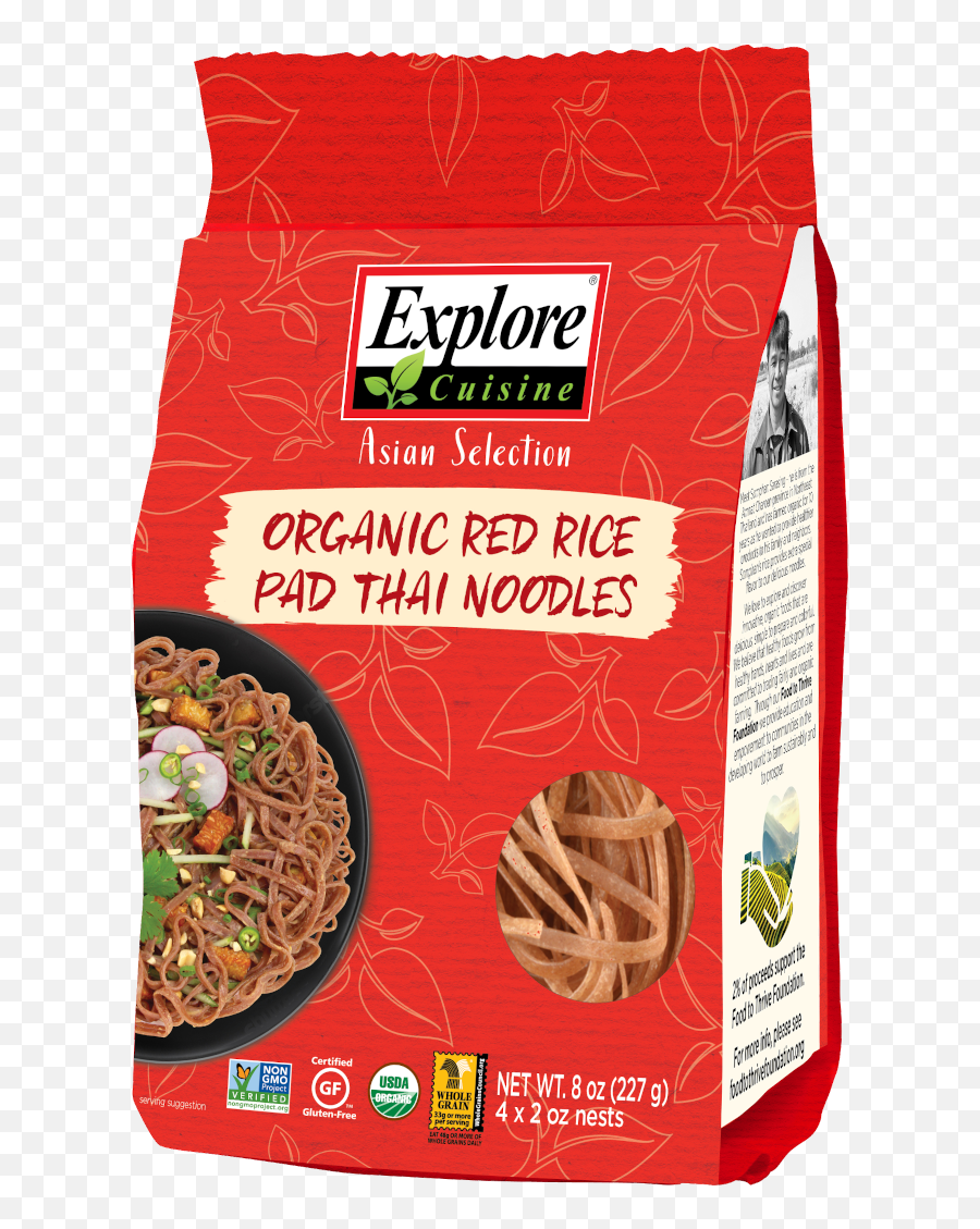 Organic Red Rice Pad Thai Noodles - Food Png,Noodles Png