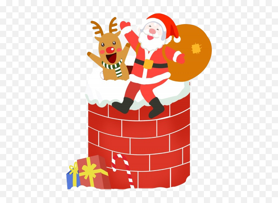 Santa Claus Christmas Chimney Png - Cartoon,Santa Clipart Png