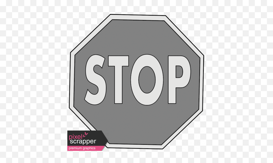 Stop Sign Template Graphic By Sheila Reid Pixel Scrapper - Rambu Lalu Lintas Png,Stop Sign Transparent
