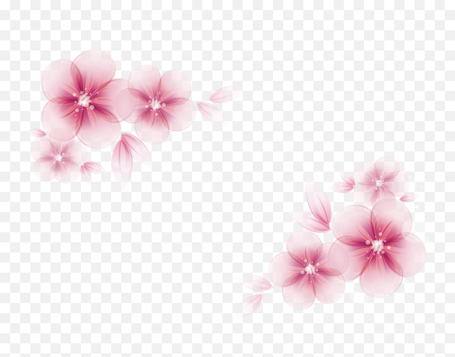 Pink Flower Vector - Vector Png Transparent Flower Pink Pink Flower Border Png,Mexican Flowers Png