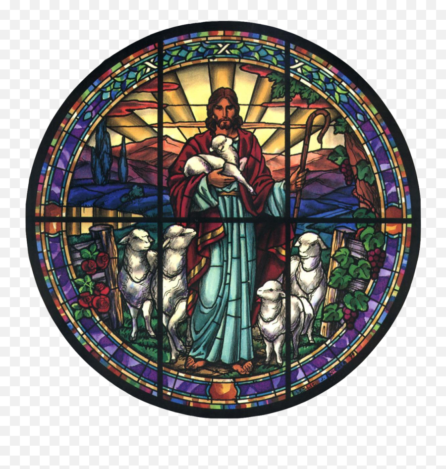 Download Good Shepherd Window - Stained Glass Full Size Good Shepherd Stained Glass Window Png,Stained Glass Png