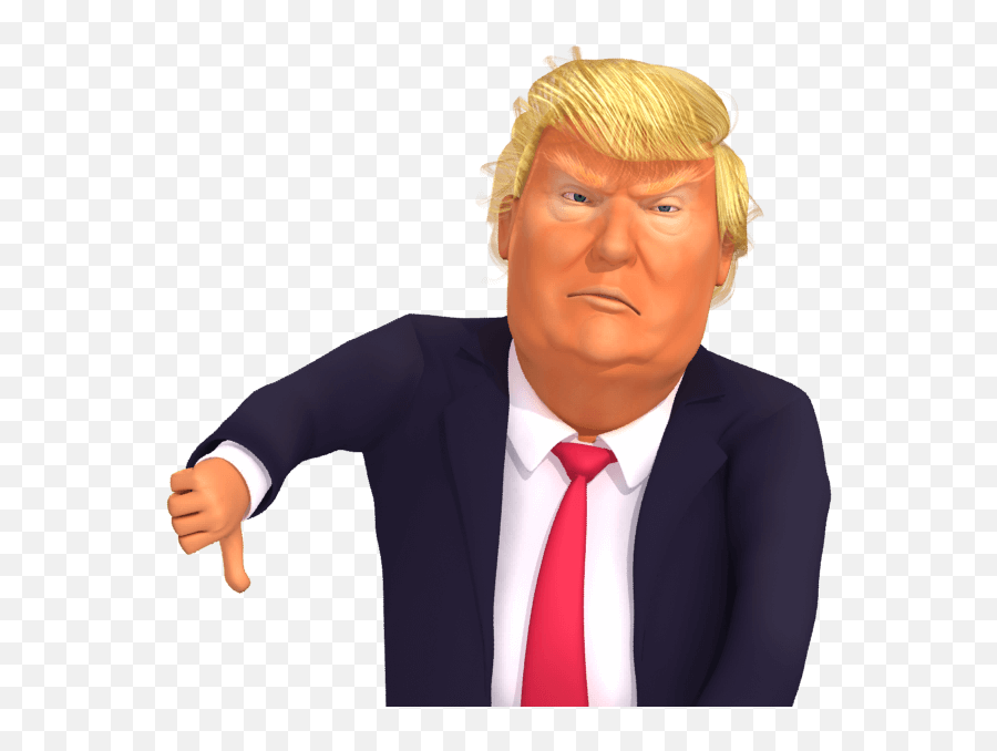 Trumpstickers Thumb - Up Thumbdown Trump 3d Caricature Emoji Thumbs Down Trump Emoji Png,Dislike Png