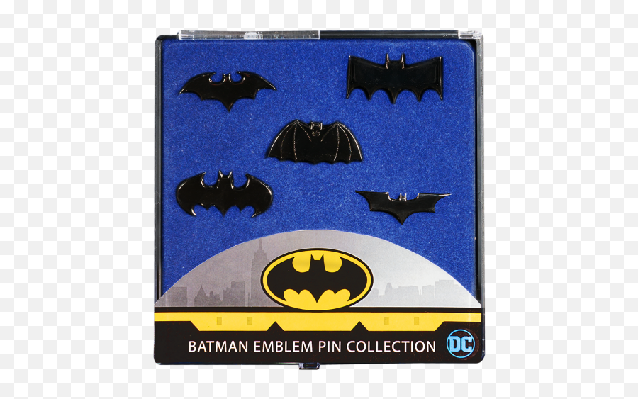 Batman - Batman Emblem Black Chrome Lapel Pin Collection 5pack Batman Symbol Png,Batman Dark Knight Logo