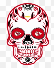 Kansas City Chiefs Svg Skull Sport Nfl Cut Files Silhouette Download Instant - Black And White Sugar png