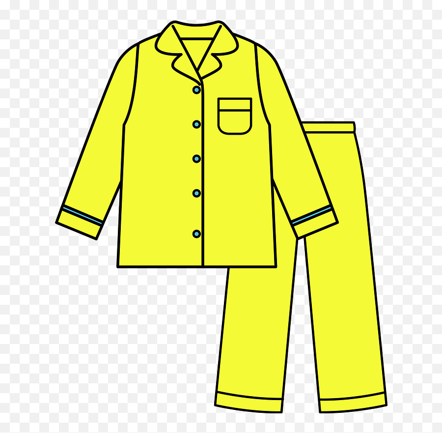 Pajamas Shirt And Pants Clipart - Yellow Pajamas Clipart Png,Pajamas Png