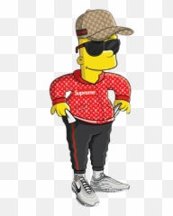Louis Vuitton Wallpaper Bart Simpson - Supreme png