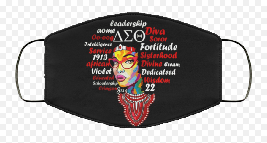 Delta Sigma Theta Sorority Girl Face Mask - For Adult Png,Delta Sigma Theta Png