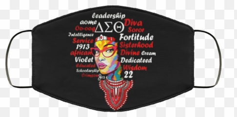 Delta Sigma Theta Sorority Girl Face Mask - For Adult Png,Delta Sigma Theta Png