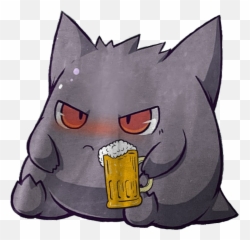 Grumpy Gengar With Beer - Album on Imgur Cute Gengar png
