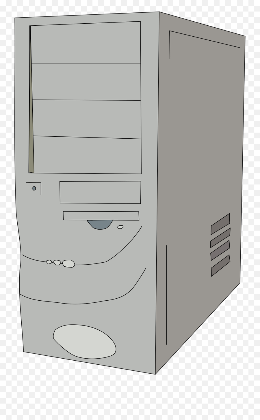 Tower Cpu Gray - Old Computer Tower Png,Cpu Png