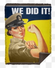 Us Navy Rosie The Riveter Chief Blanket - Superwoman You Can Do png