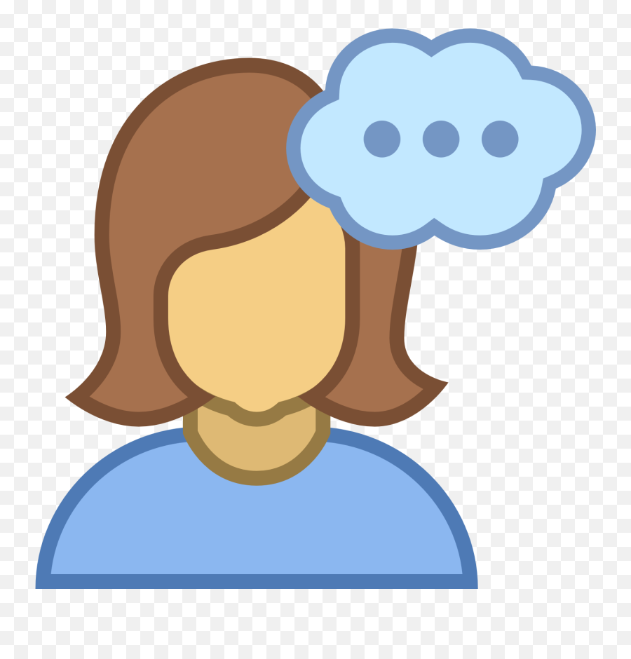 Thinking Female Icon - Talking Icon Hd Png Download Full Talk Icon Png Transparent,Talking Icon Png