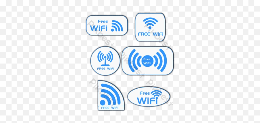 Creative Blue Free Wireless Network Wifi Icon Sticker Psd - Language Png,Wireless Connection Icon
